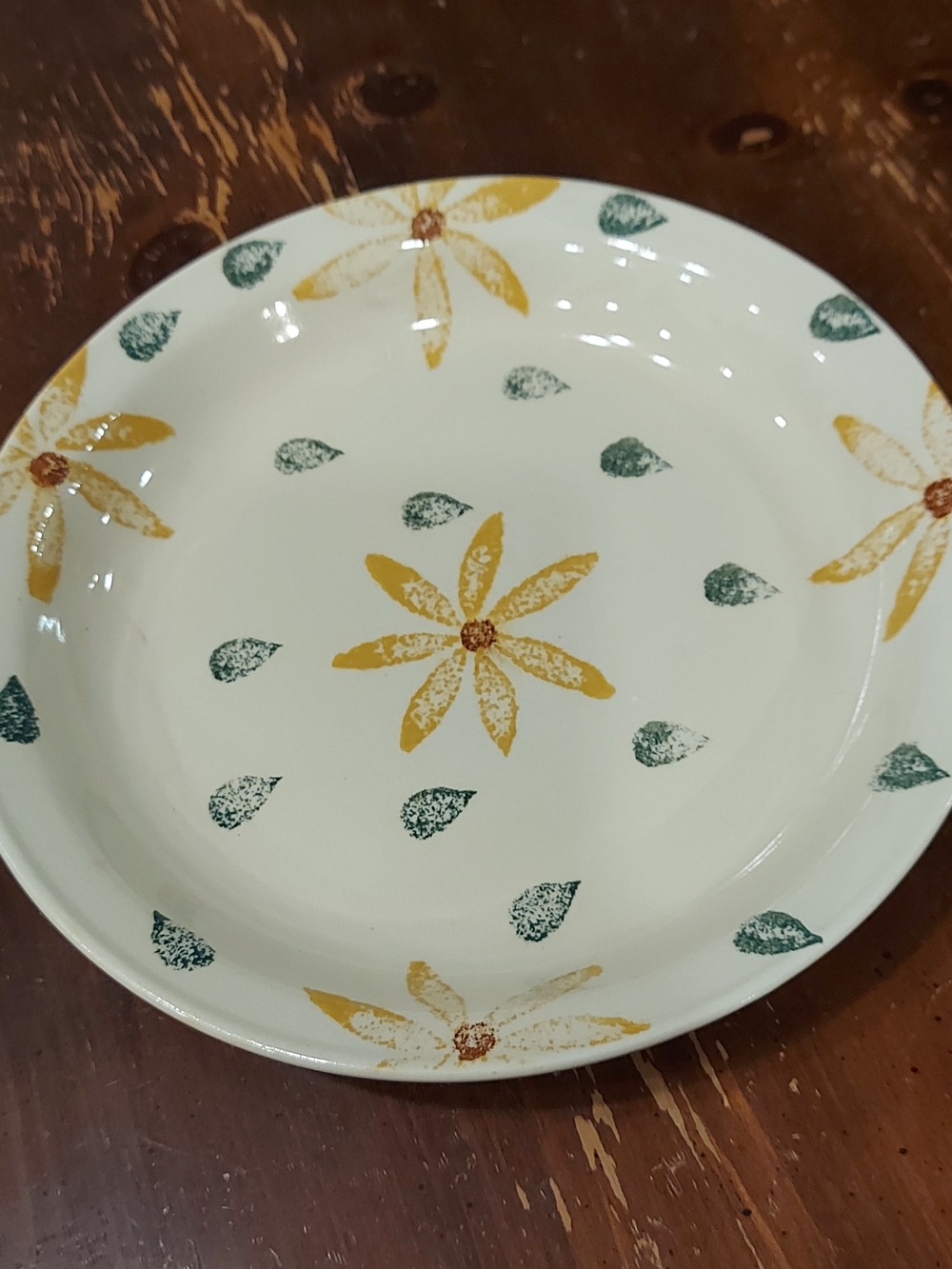 Vintage Farmhouse Ceramic Pie Plate
